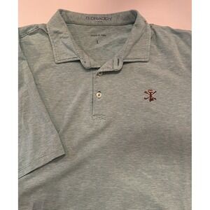 B. Draddy Short Sleeve Polo Shirt Golf Green/White Stripe Pima Cotton Peru Large